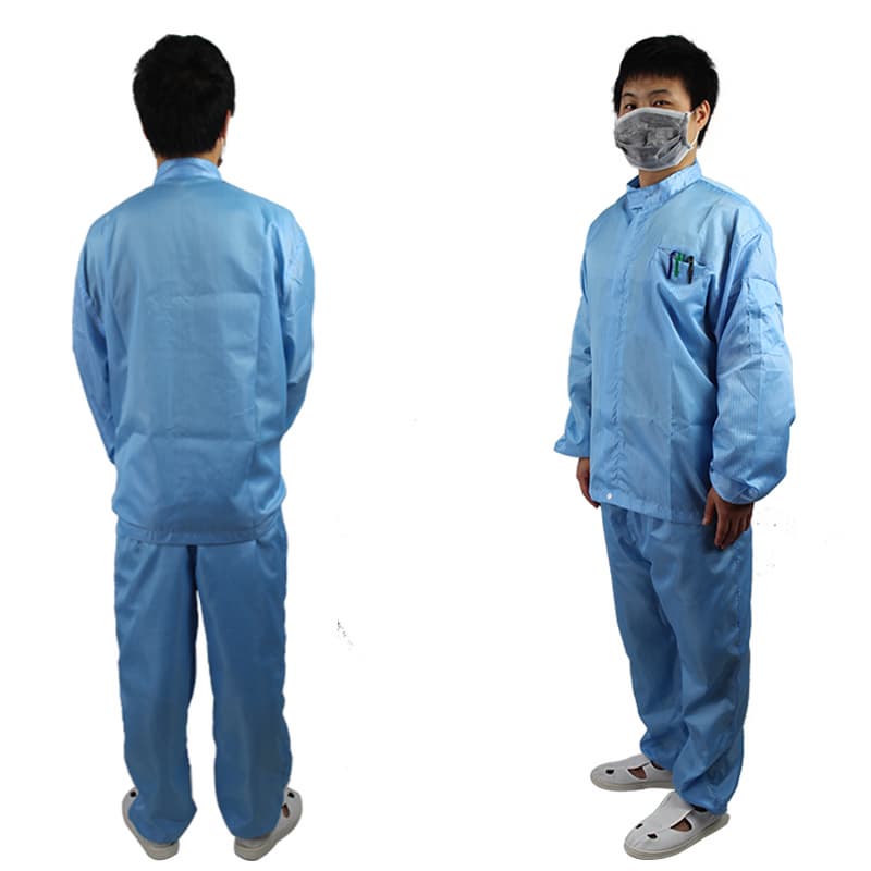 100 Class Antistatic Cleanroom Coveralls for Lab and Factory